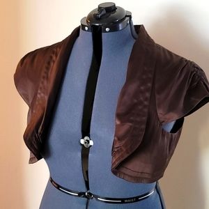 Lane Bryant Brown Satin Shrug sz 20